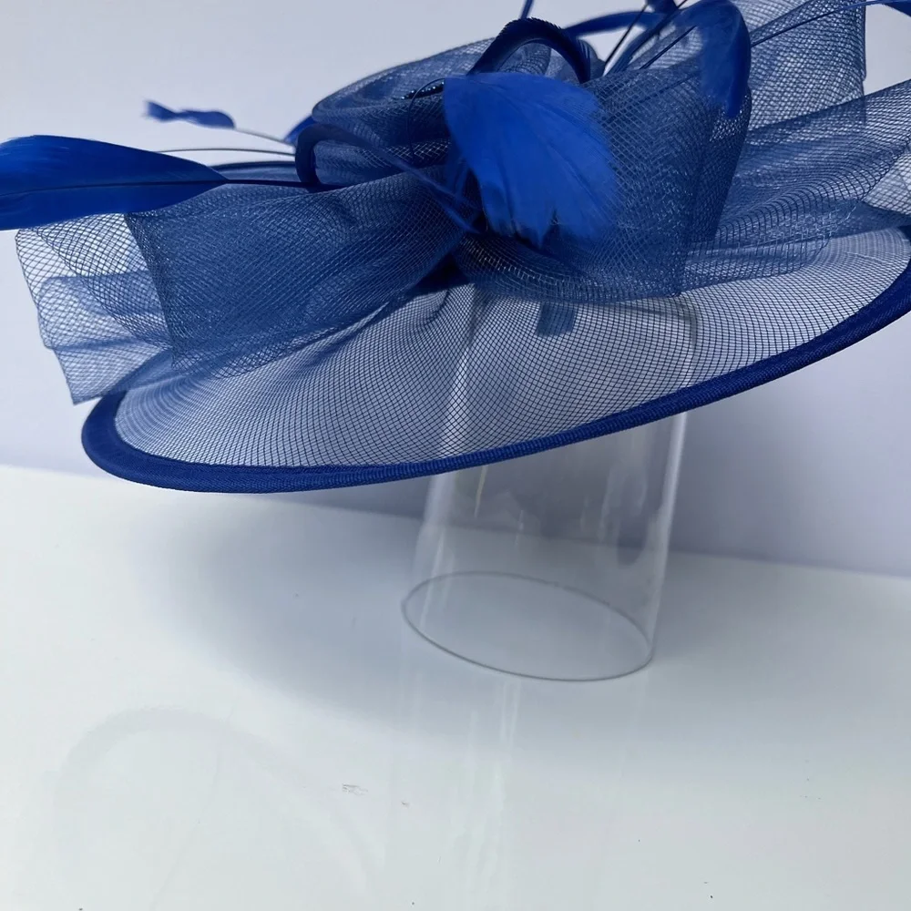 NEW Fascinator Royal Blue Hat - Picture 12 of 12